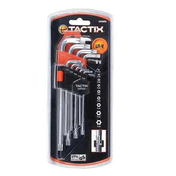 JUEGO LLAVES TORX T10 - T50 9 PZ TACTIX 206009