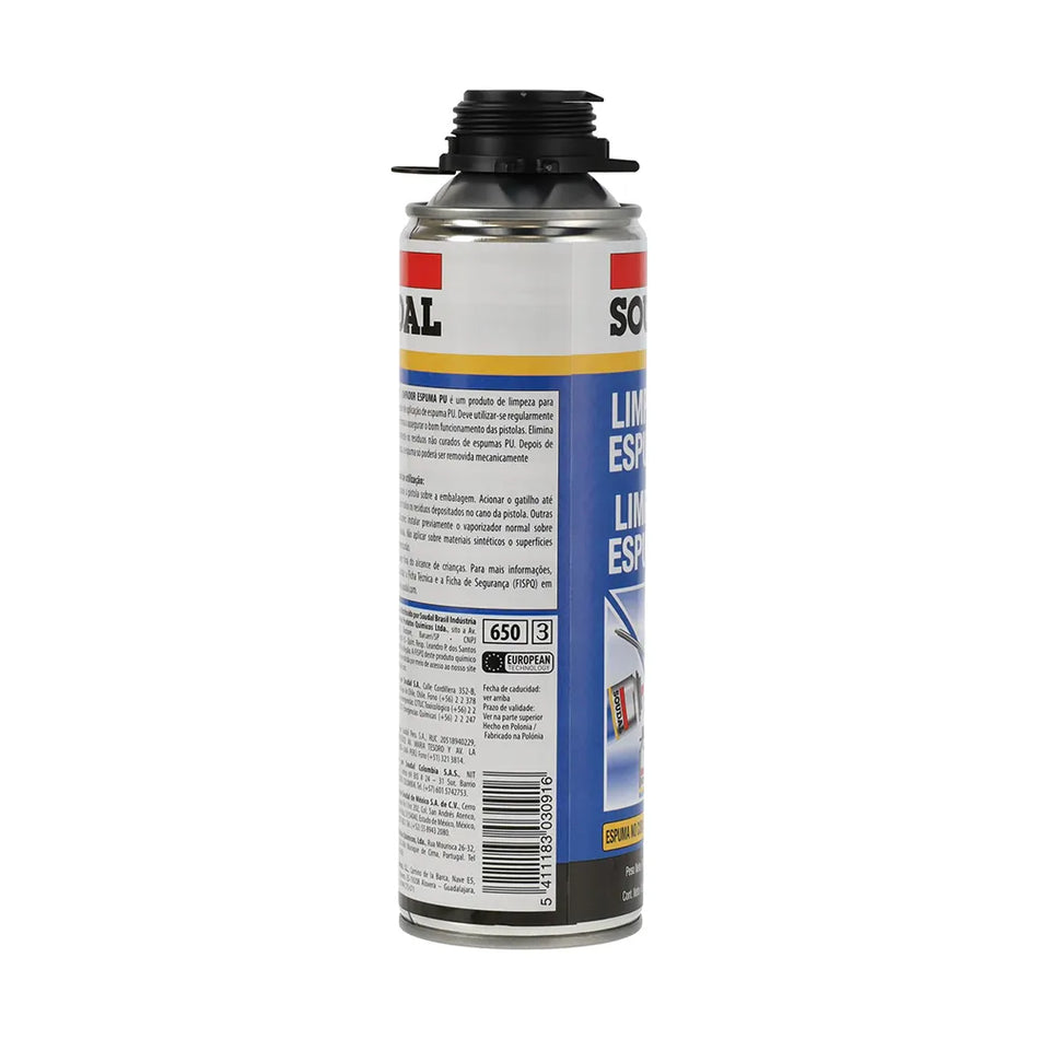 LIMPIADOR ESPUMA POLIURETANO 500 ML PARA PISTOLA SOUDAL 100646