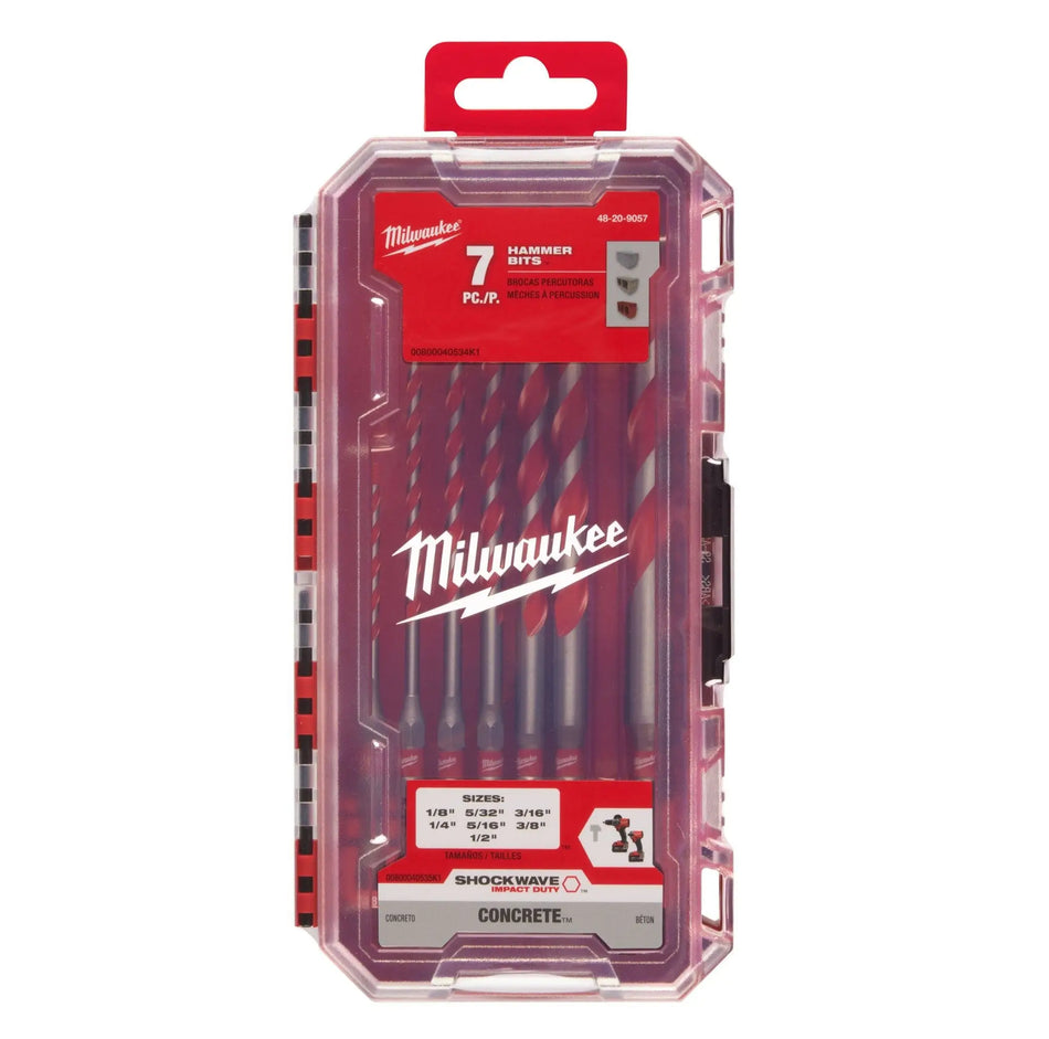 JUEGO BROCAS MULTIMATERIAL 1/8-1/2 TOMA HEX 7 PZ MILWAUKEE 48-20-9057