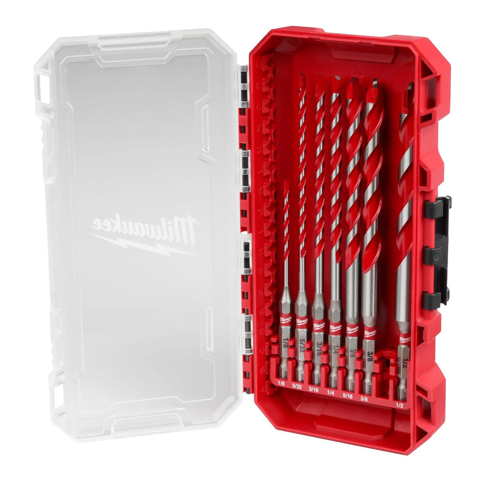 JUEGO BROCAS MULTIMATERIAL 1/8-1/2 TOMA HEX 7 PZ MILWAUKEE 48-20-9057