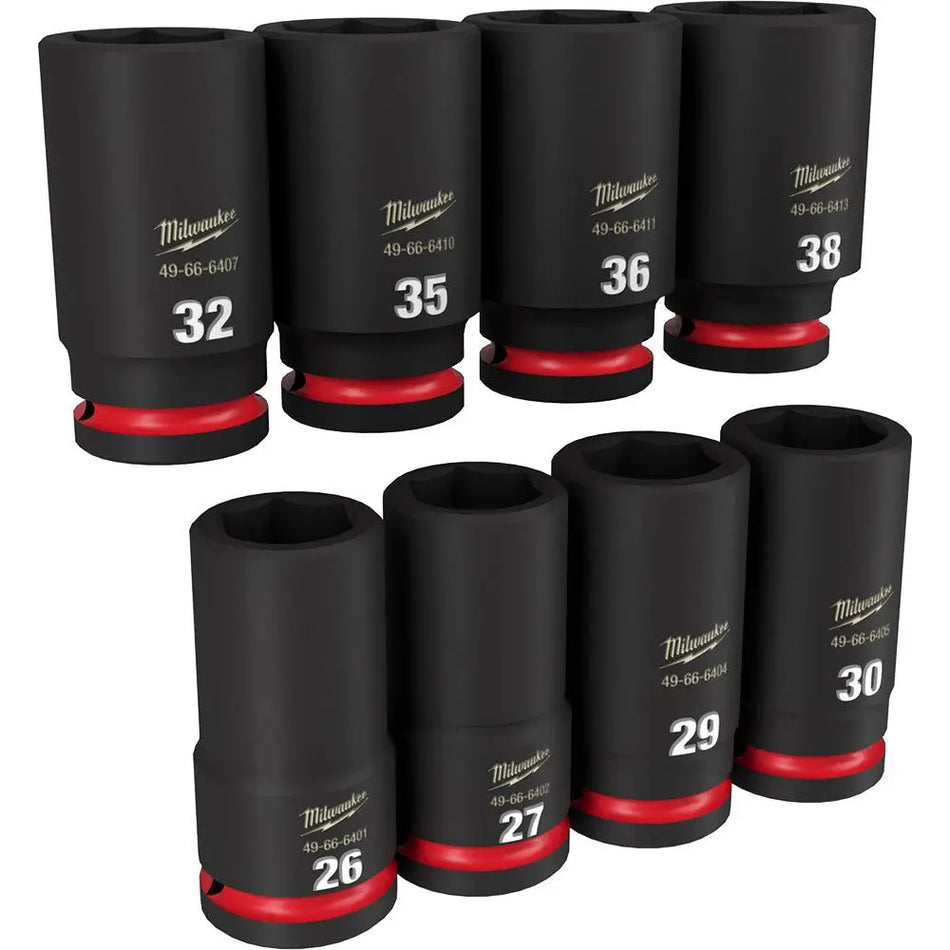 JUEGO DADOS ENC 3/4  8PZ LARGOS IMPACTO 26-38 MM MILWAUKEE 49-66-7020