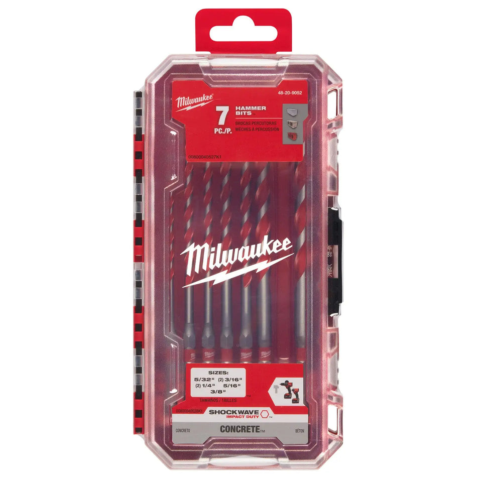 JUEGO BROCAS HORMIGON TOMA HEX 5/32-3/8  7 PZ MILWAUKEE 48-20-9052