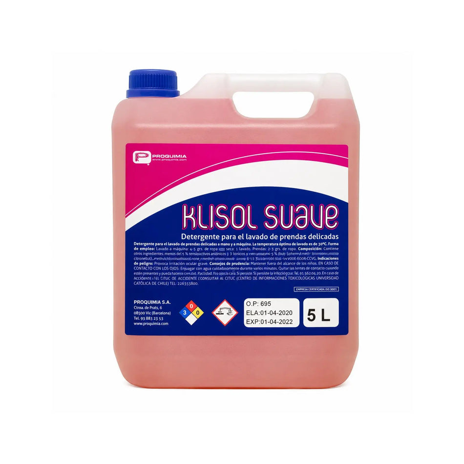 DETERGENTE ROPA LIQUIDO KLISOL SUAVE 5 LTS