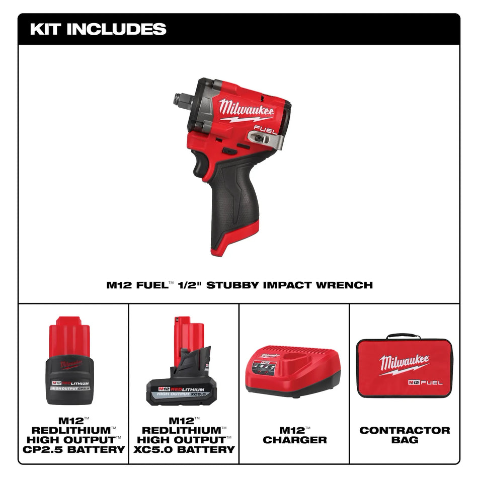 PISTOLA IMPACTO 1/2 INAL M12 C/BAT MILWAUKEE 2563-22
